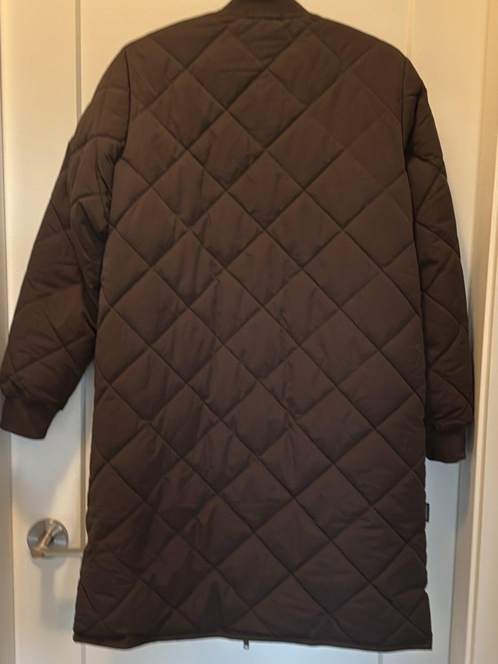 Oak & Fort Quilted Long Puffer Coat - Brown - Picture 2 of 3